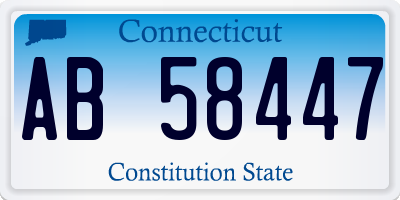 CT license plate AB58447