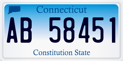 CT license plate AB58451