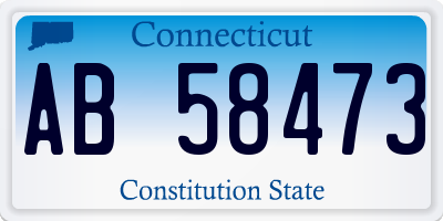 CT license plate AB58473