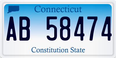CT license plate AB58474