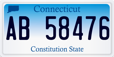 CT license plate AB58476
