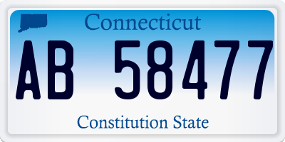 CT license plate AB58477