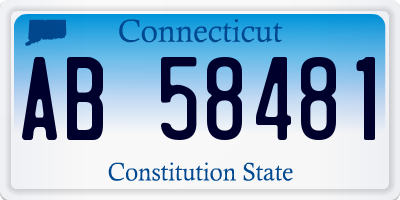 CT license plate AB58481