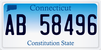 CT license plate AB58496