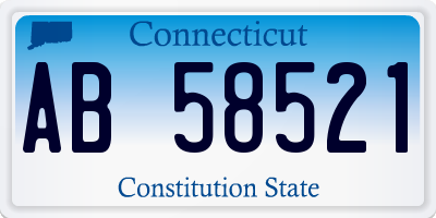 CT license plate AB58521