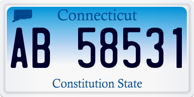 CT license plate AB58531