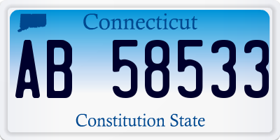 CT license plate AB58533