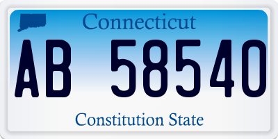 CT license plate AB58540