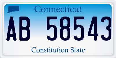 CT license plate AB58543