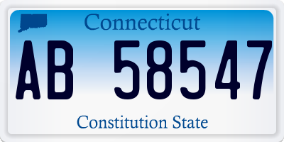 CT license plate AB58547