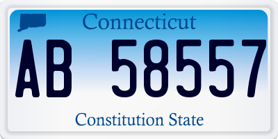 CT license plate AB58557