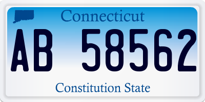 CT license plate AB58562