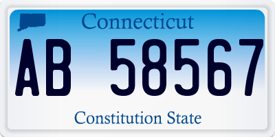 CT license plate AB58567