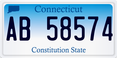 CT license plate AB58574