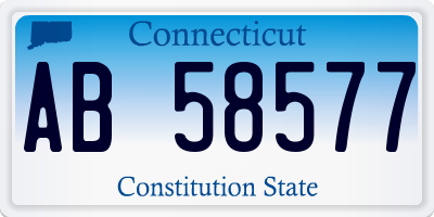 CT license plate AB58577