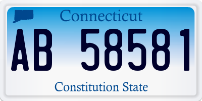 CT license plate AB58581