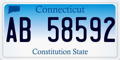 CT license plate AB58592