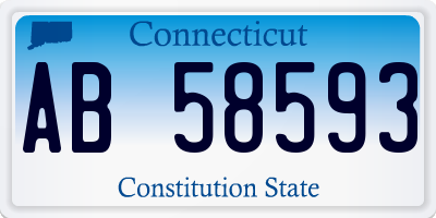 CT license plate AB58593