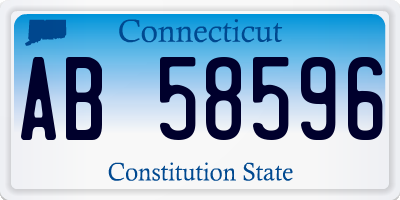 CT license plate AB58596