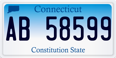 CT license plate AB58599