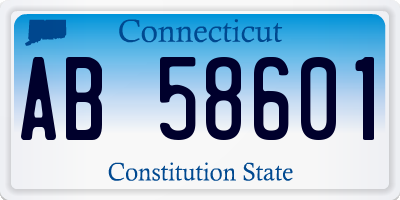 CT license plate AB58601