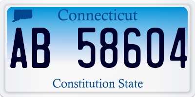 CT license plate AB58604