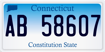 CT license plate AB58607