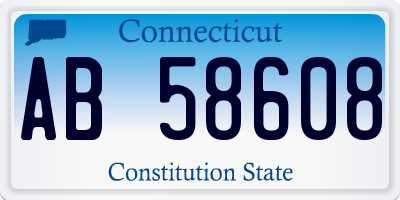 CT license plate AB58608