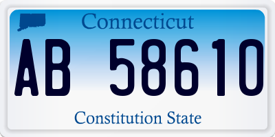 CT license plate AB58610