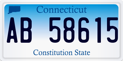 CT license plate AB58615