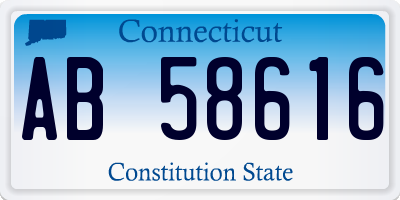 CT license plate AB58616