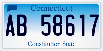CT license plate AB58617