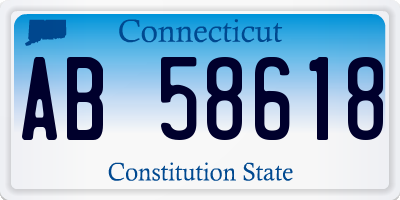 CT license plate AB58618