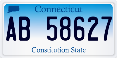 CT license plate AB58627