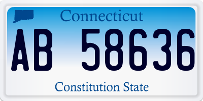 CT license plate AB58636