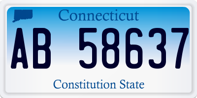 CT license plate AB58637