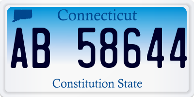 CT license plate AB58644