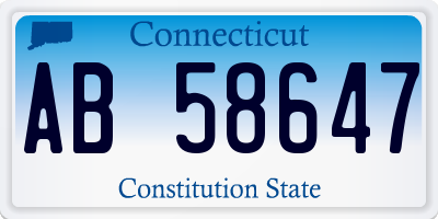 CT license plate AB58647