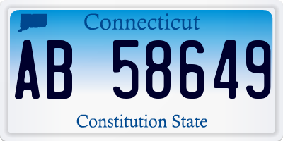 CT license plate AB58649