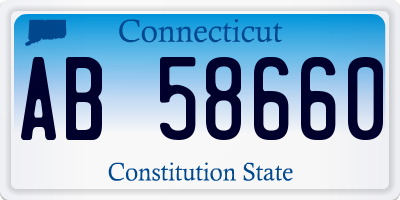 CT license plate AB58660