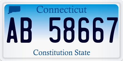 CT license plate AB58667