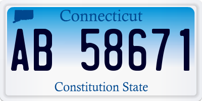 CT license plate AB58671