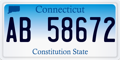 CT license plate AB58672