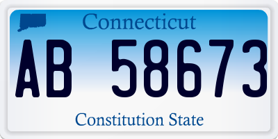 CT license plate AB58673