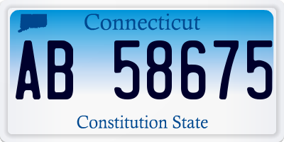 CT license plate AB58675