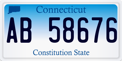 CT license plate AB58676