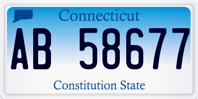 CT license plate AB58677