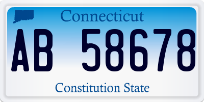 CT license plate AB58678