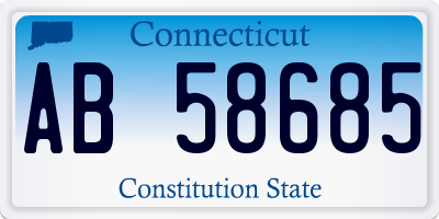 CT license plate AB58685