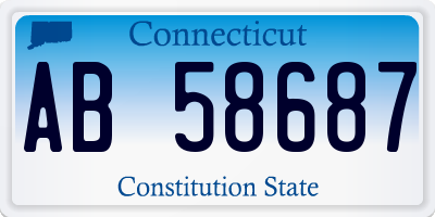 CT license plate AB58687